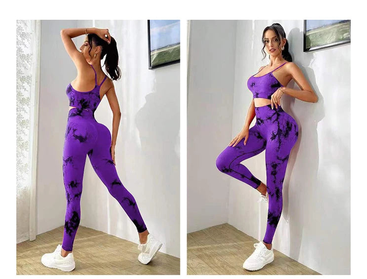 Set Yoga Tie-Dye Senza Cuciture