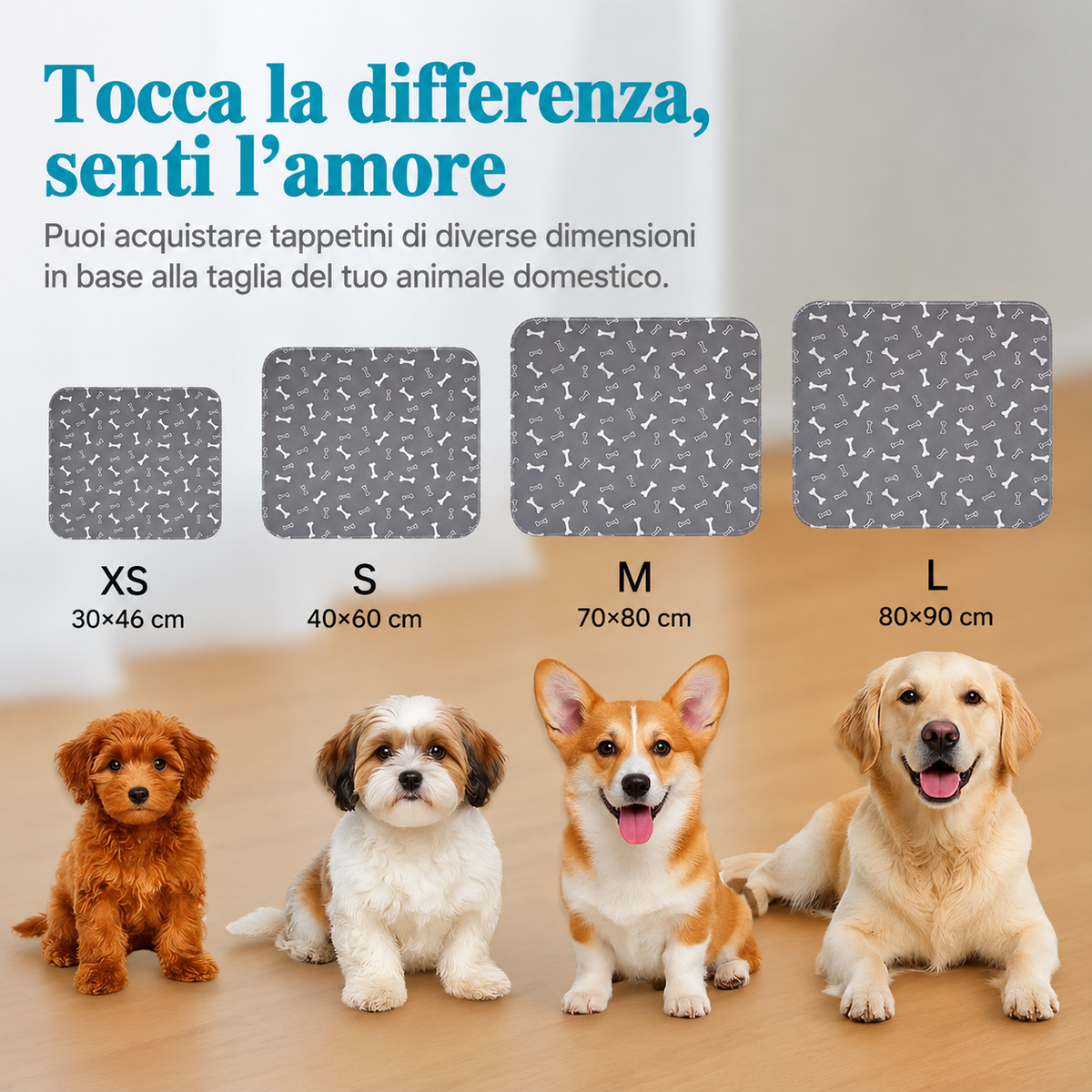 Tappetino Cane Assorbente Riutilizzabile